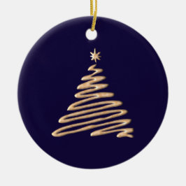 gouden kerstboom keramisch ornament