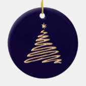 gouden kerstboom keramisch ornament (Achterkant)