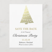 Gouden kerstboom kerstfeest Bewaar de datum Aankondigingskaart (Voorkant)