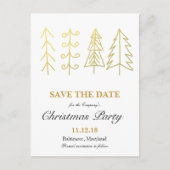 Gouden kerstboom kerstfeest Bewaar de datum Aankondigingskaart (Voorkant)