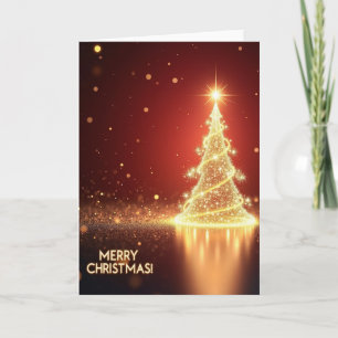 Gouden Kerstboom Kerstkaart Kaart