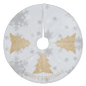 Gouden Kerstboom Kleed Fleece Kerstboom Rok (Voorkant)