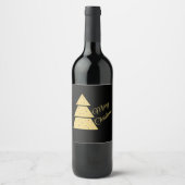 Gouden Kerstboom Label Set Wijn Etiket (Voorkant)