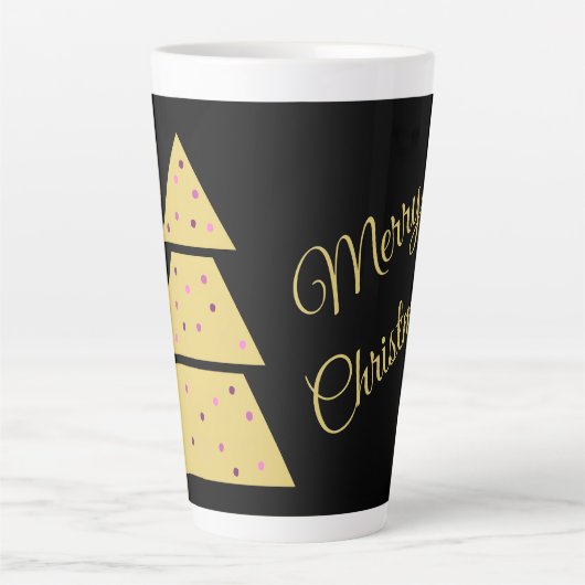 Gouden Kerstboom Latte Mok (Voorkant)