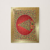 Gouden kerstboom legpuzzel (Verticaal)