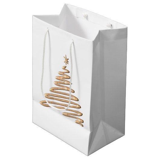gouden kerstboom medium cadeauzakje (Voorkant Gekanteld)
