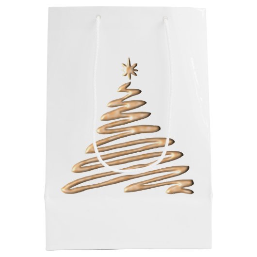 gouden kerstboom medium cadeauzakje (Achterkant)