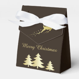 Gouden kerstboom met rendier bedankdoosjes