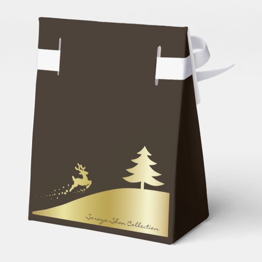 Gouden kerstboom met rendier bedankdoosjes (Achterkant)