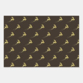 Gouden kerstboom met rendier inpakpapier vel (Voorkant)