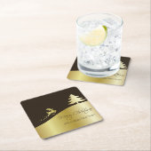 Gouden kerstboom met rendier kartonnen onderzetters (Insitu)