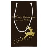 Gouden kerstboom met rendier klein cadeauzakje (Achterkant)