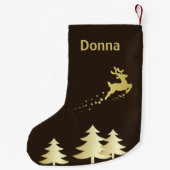 Gouden kerstboom met rendier kleine kerstsok (Achterkant)