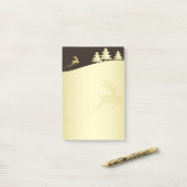 Gouden kerstboom met rendier post-it® notes (Op bureau)