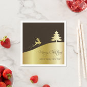 Gouden kerstboom met rendier servet (Insitu)