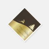 Gouden kerstboom met rendier servet (Hoek)