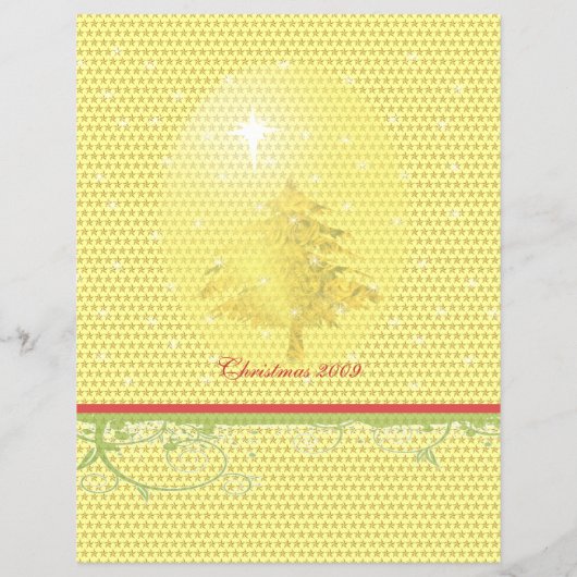 Gouden Kerstboom met Sterren Flyer (Achterkant)