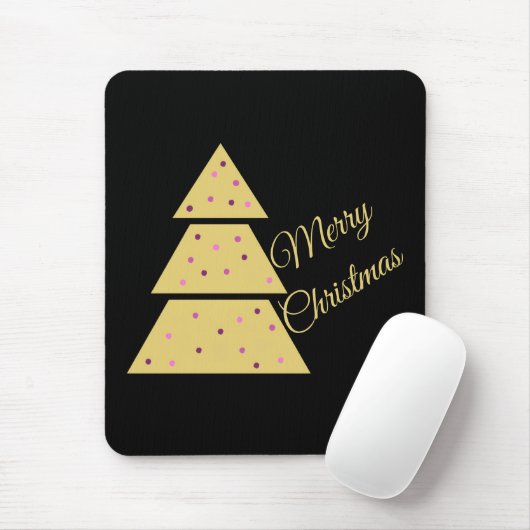 Gouden Kerstboom Muismat (Met muis)