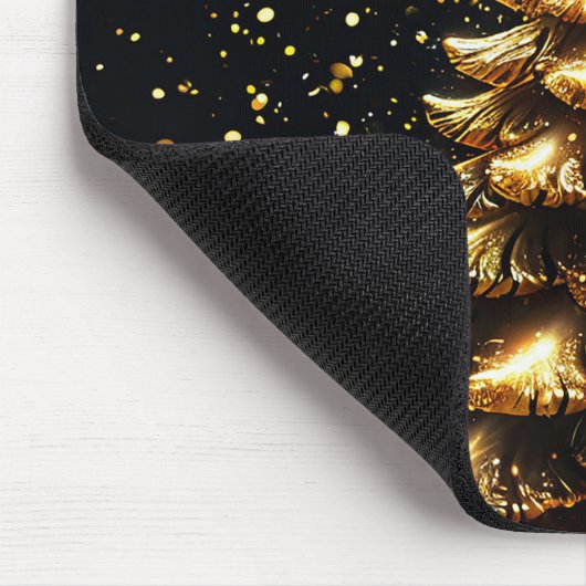 Gouden kerstboom muismat (Hoek)