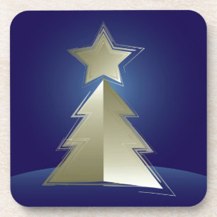Gouden kerstboom onderzetter