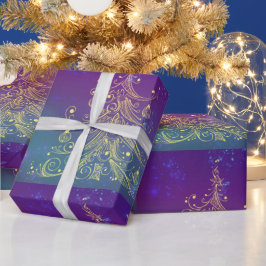 Gouden Kerstboom ontwerp inpakpapier