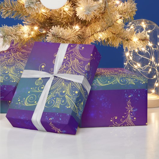Gouden Kerstboom ontwerp inpakpapier (Feestdagen)