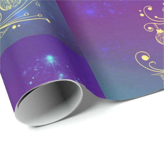 Gouden Kerstboom ontwerp inpakpapier (Rol Hoek)