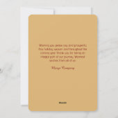 Gouden kerstboom op donkerrode minimalistische ach feestdagenkaart (Achterkant)