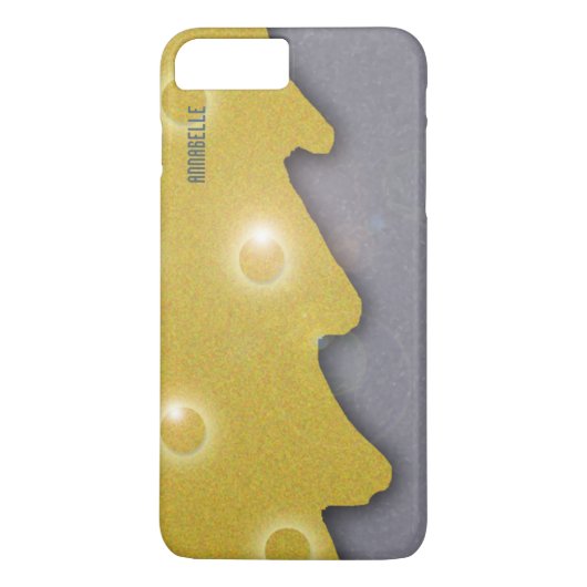 Gouden Kerstboom op Grijs met Tekst Case-Mate iPhone Case (Achterkant)