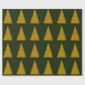 Gouden kerstboom op groen inpakpapier (Vlak)