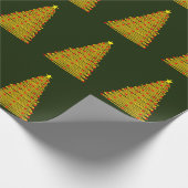 Gouden kerstboom op groen inpakpapier (Hoek)