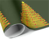 Gouden kerstboom op groen inpakpapier (Rol Hoek)