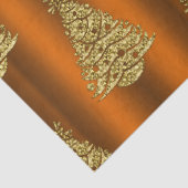 Gouden kerstboom op Sinaasappel Tissuepapier (Detail)
