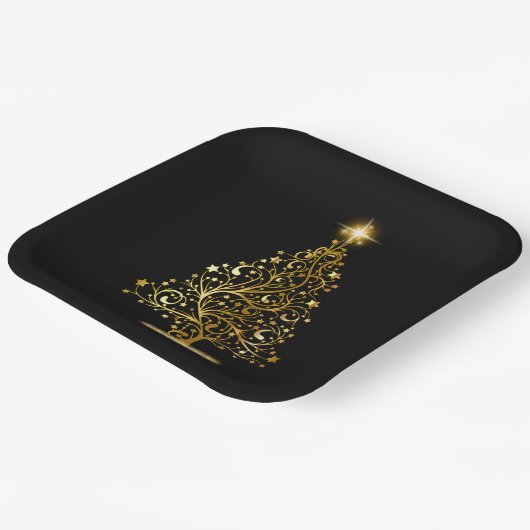 Gouden Kerstboom Papier Bord (Gebogen)