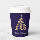 gouden kerstboom papieren bekers (Achterkant)