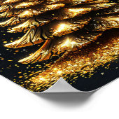 Gouden kerstboom poster (Hoek)