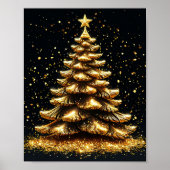 Gouden kerstboom poster (Voorkant)