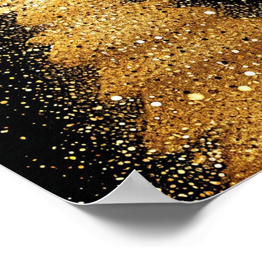 Gouden kerstboom poster (Hoek)