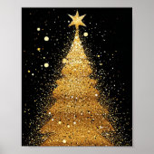 Gouden kerstboom poster (Voorkant)