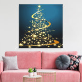 Gouden Kerstboom Premium Verpakt Canvas (Insitu (Woonkamer))