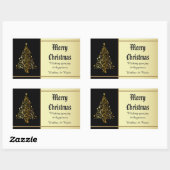  gouden kerstboom rechthoekige sticker (Vel)