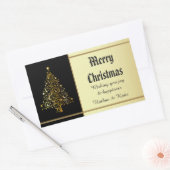 gouden kerstboom rechthoekige sticker (Envelop)