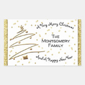 Gouden kerstboom rechthoekige sticker (Voorkant)