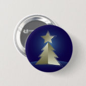 Gouden kerstboom ronde button 5,7 cm (Voorkant /achterkant)