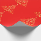 Gouden kerstboom rood inpakpapier (Hoek)