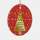 Gouden kerstboom - Rood landschap Keramisch Ornament (Rechts)