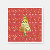 Gouden kerstboom - Rood landschap Servet (Voorkant)