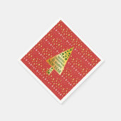 Gouden kerstboom - Rood landschap Servet (Hoek)