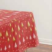 Gouden kerstboom - Rood landschap Tafelkleed (Voorbeeld)