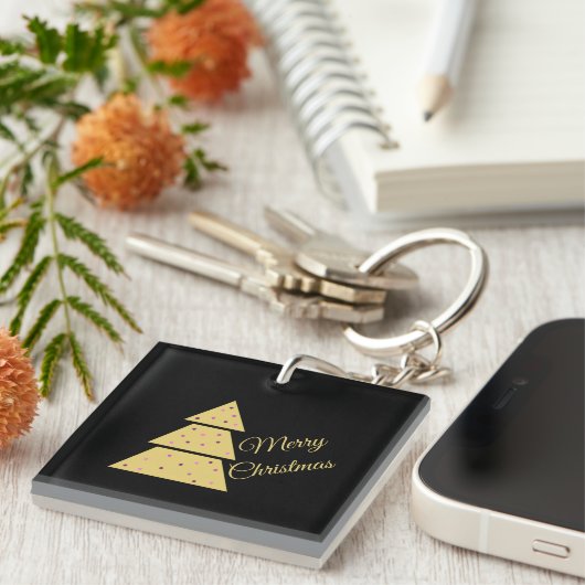 Gouden Kerstboom Sleutelhanger (Voorkant Rechts)
